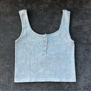 Aeropostale Blue Ribbed Seamless Cropped Tank Size Small